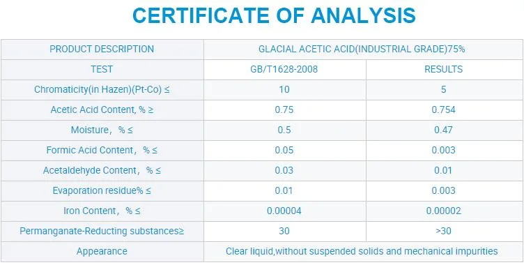 Acetate Acid 97% CAS 64-19-7 Glacial Acetic Acid 99.7%