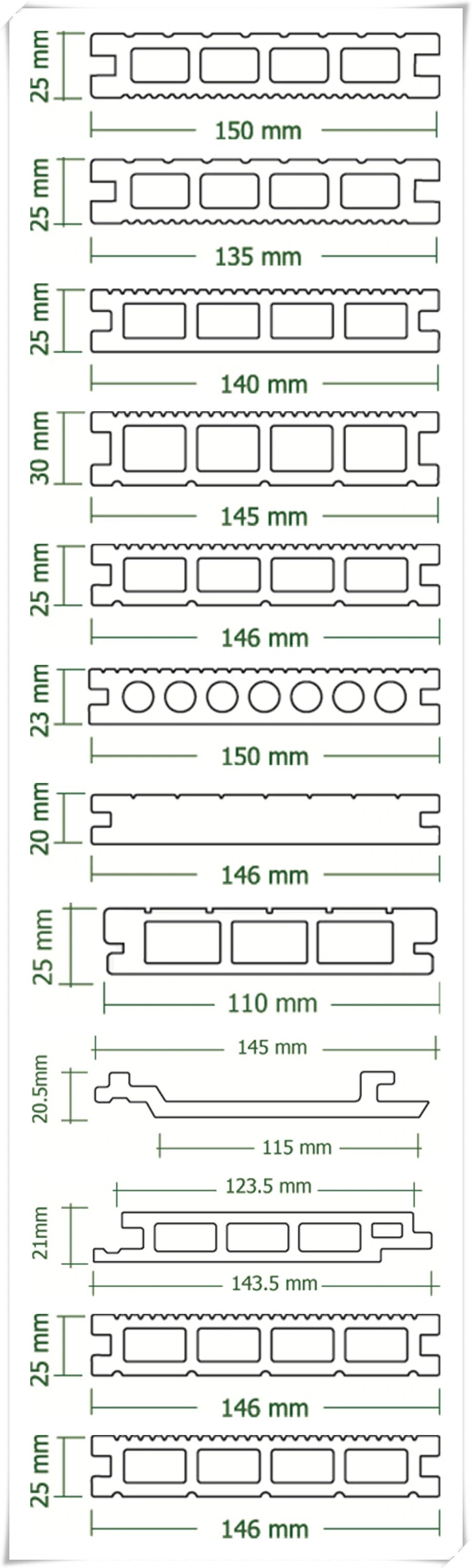 Outdoor Special Wood-Plastic Composite Material for 140*25 Co-Extrusion Decking